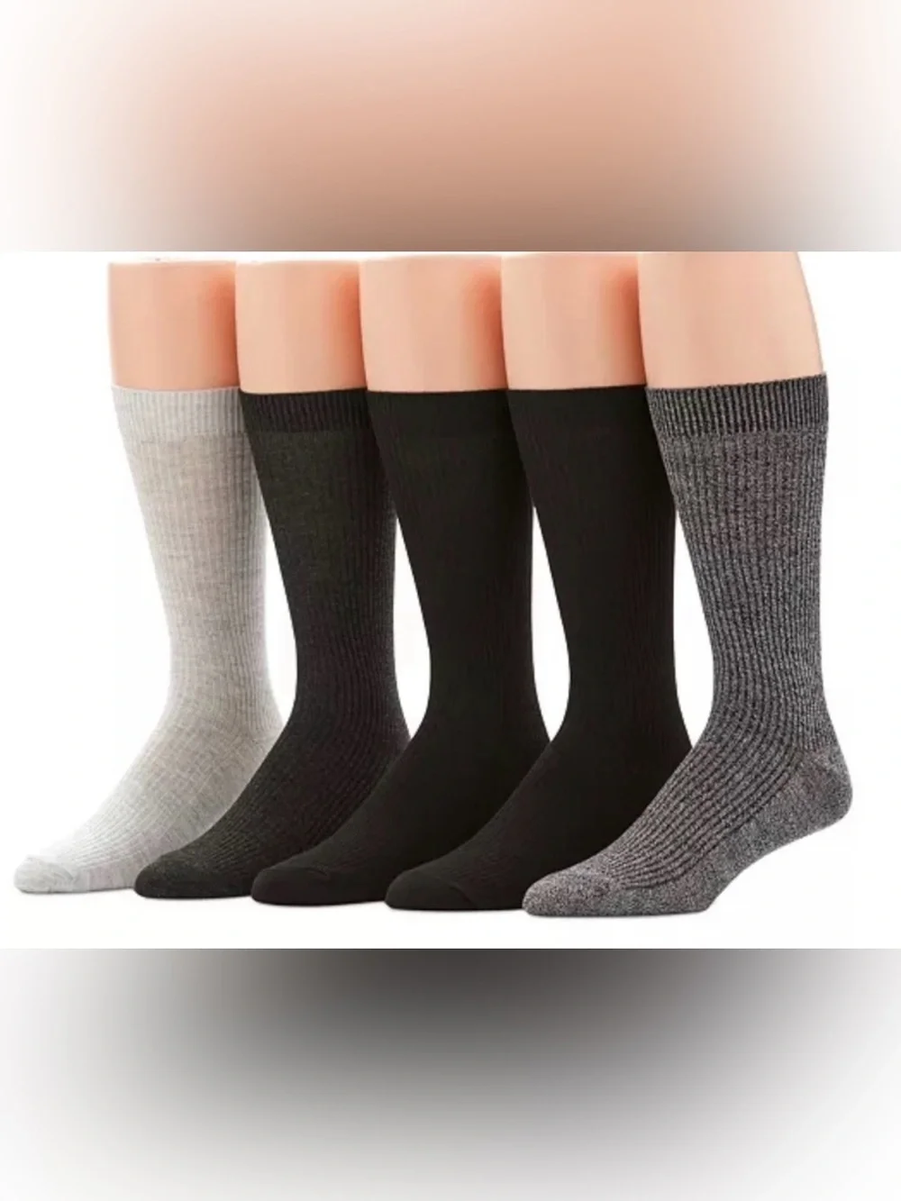 Perry Ellis Portfolio Men's 5 Pair Dress/Casual Socks Micro poly blend 7-12